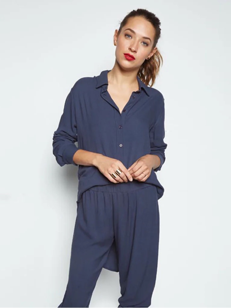 Michael Lauren Tomas Button Shirt Tail Ashnight Xs Nwt 100% Rayon Made Usa